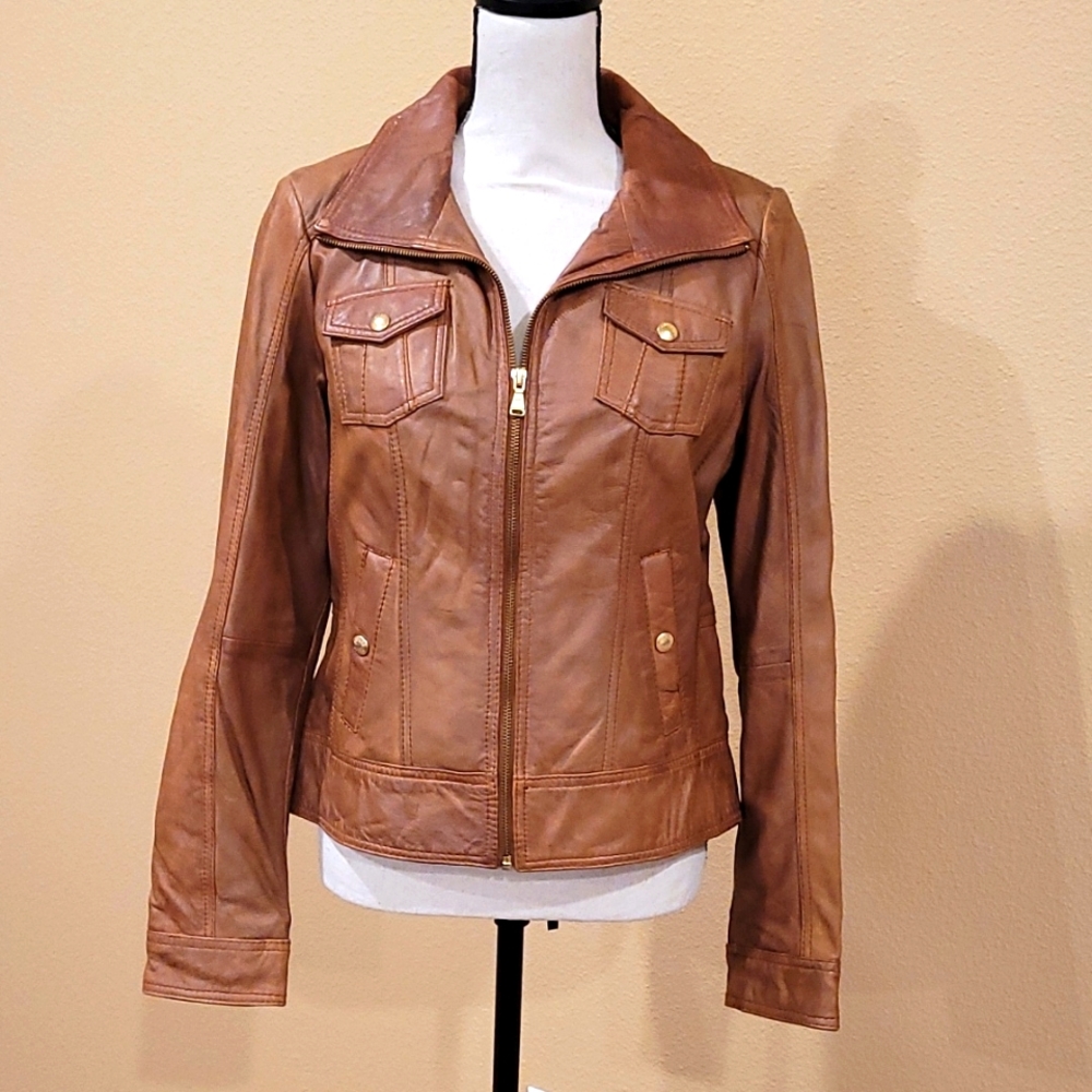 Guess Leather Bomber Jacket